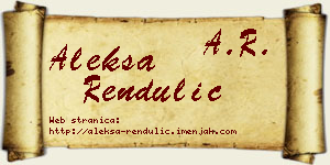 Aleksa Rendulić vizit kartica